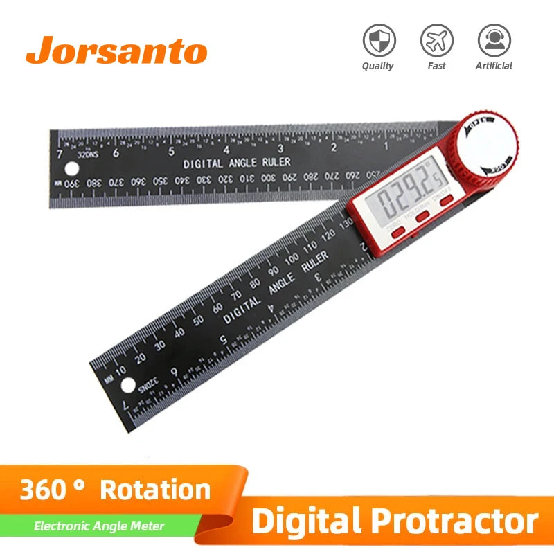Digital Protractor Digital Angle Ruler Metric Goniometer 360 Degree Stainless Steel Right Angle Protractor Measuring Tool Meter